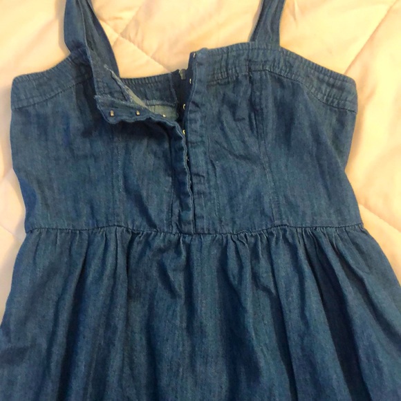 Babydoll Denim Dress | Dark Wash | Lightweight & Soft | 100% Cotton | Pockets! - Picture 3 of 5